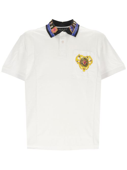 White polo shirt with logo Versace Jeans | 76GAGT11CJ01T003